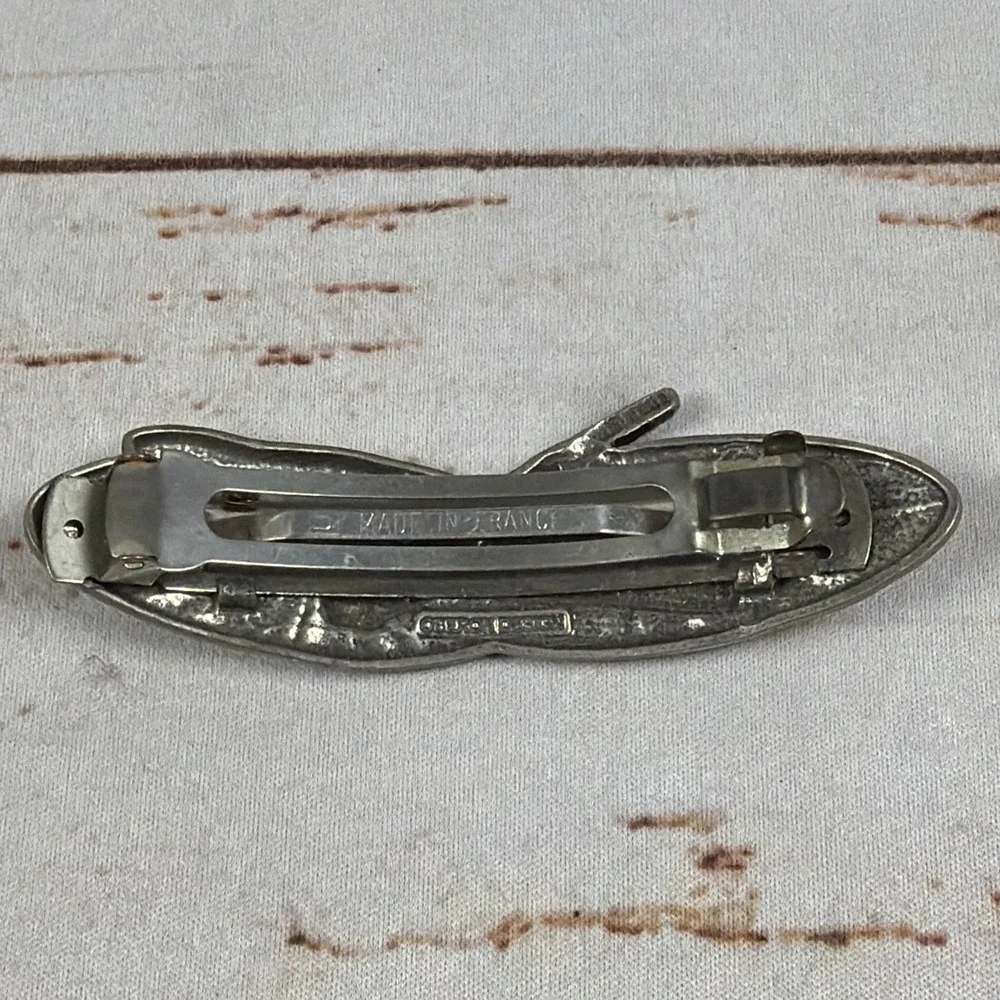 Oberon Design Pewter Dragonfly Hair Barrette Silver Metal Accessory
